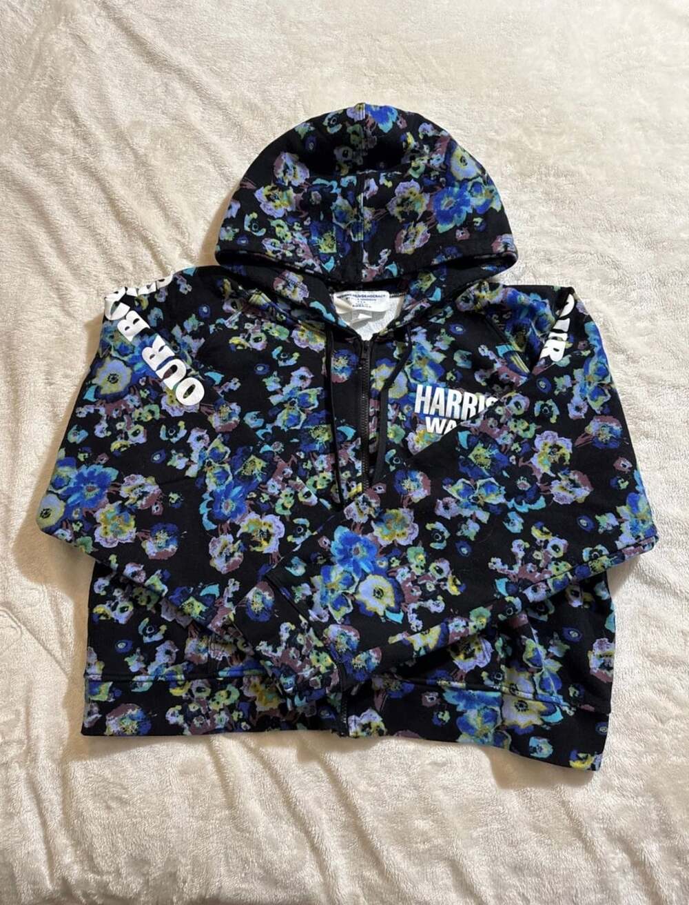 Ulla Johnson Harris Walz Our Vote Floral Hoodie Size 2X Made in USA